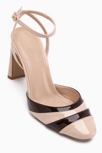 Elira Beige Ankle Strap Women’s Heeled Shoes