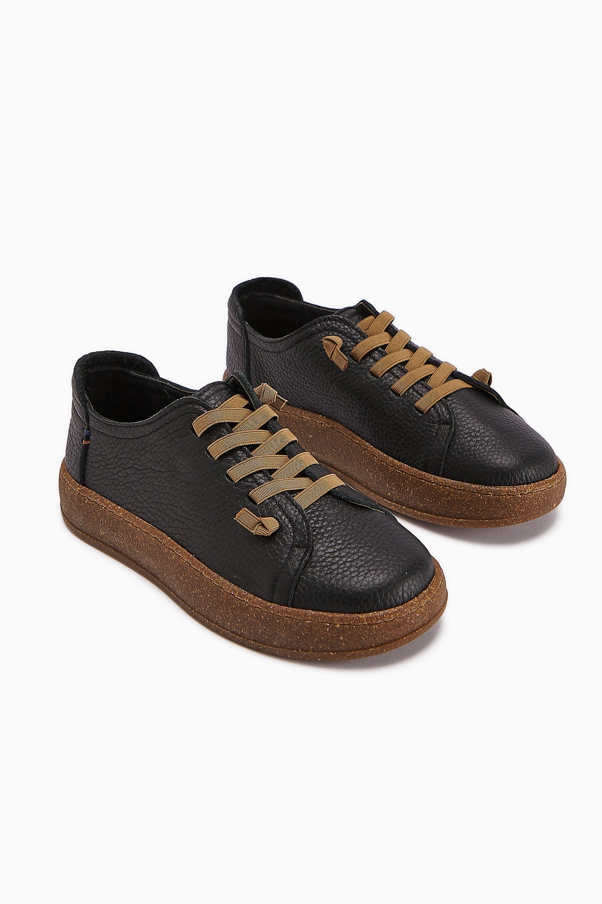 Judi Genuine Leather Black Comfort Sole Women's Sneakers