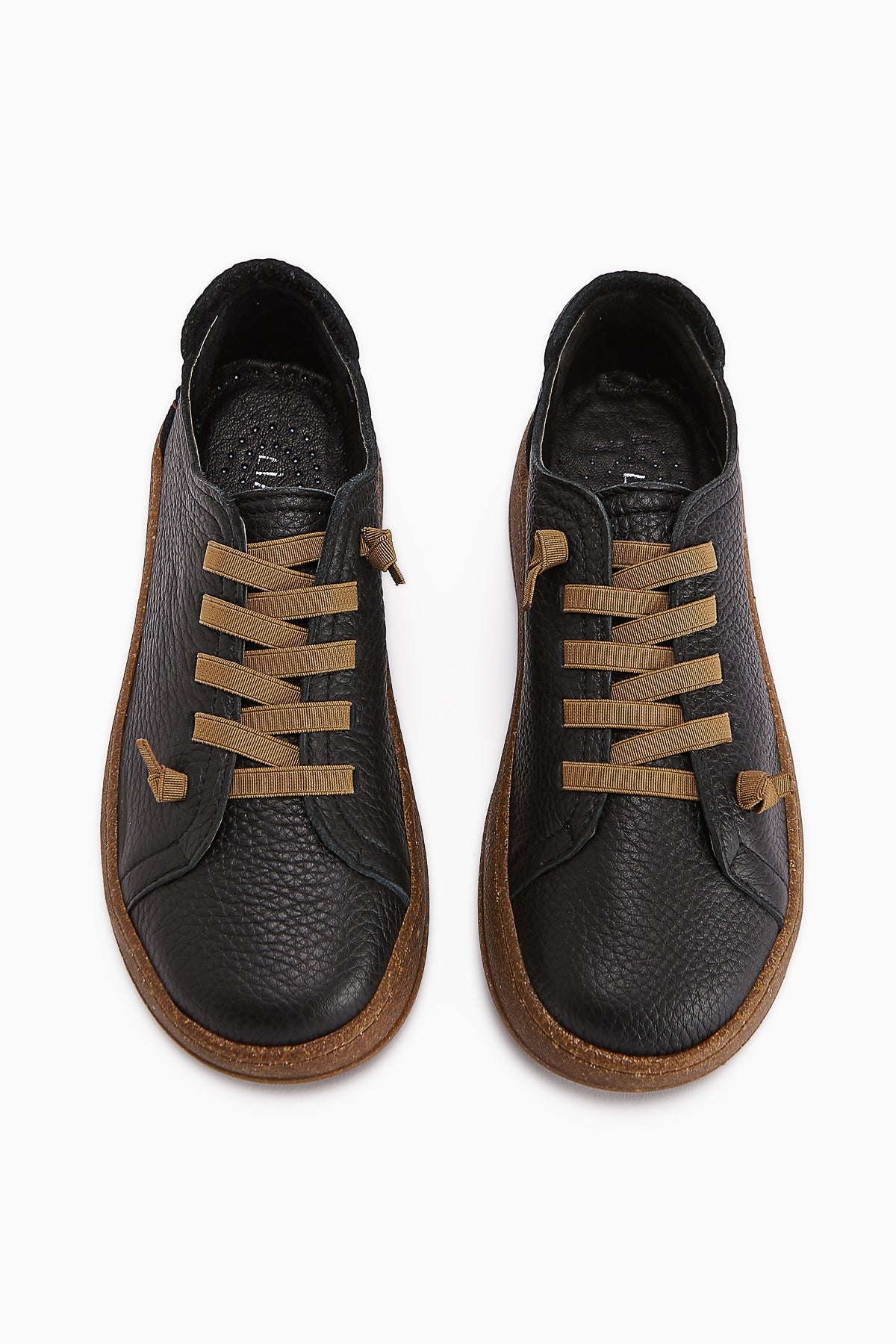 Judi Genuine Leather Black Comfort Sole Women's Sneakers