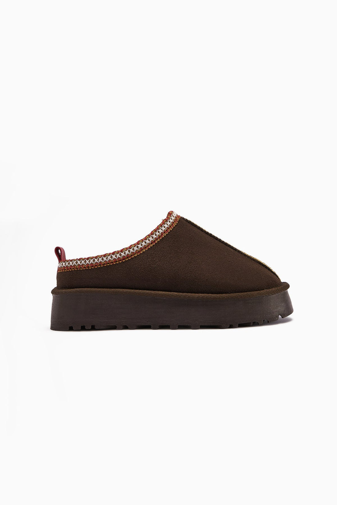 Anne-Liis Brown Suede Woven Detail Winter Slipper