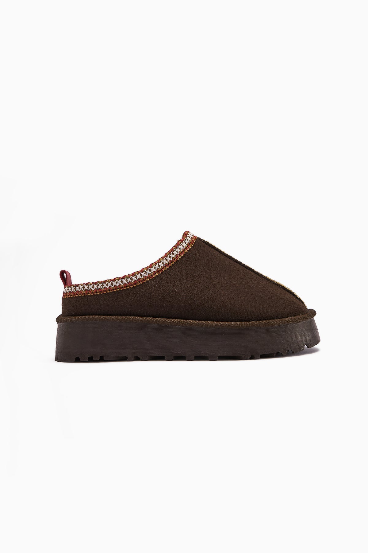 Anne-Liis Brown Suede Woven Detail Winter Slipper
