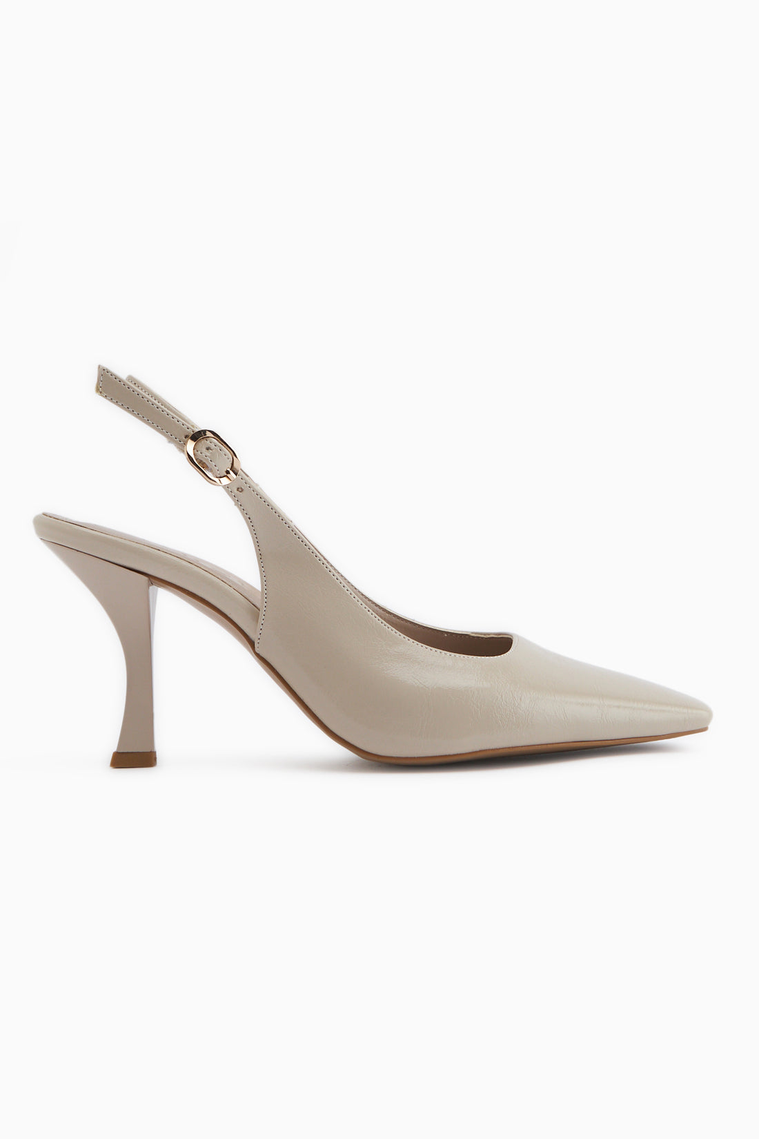 Senja Beige Kasten Zehen Damen Absatzschuhe