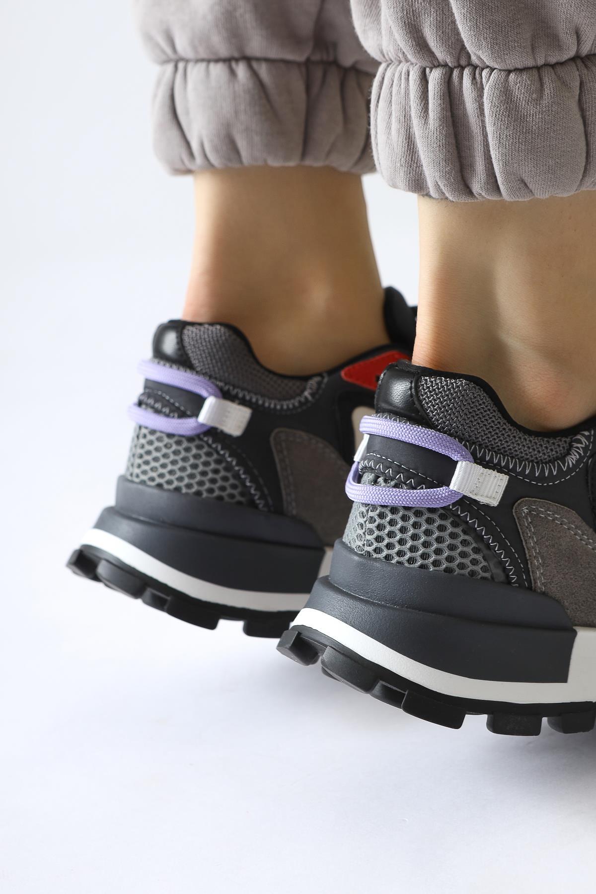 Onella Füme Süet Detaylı Bağcıklı Sneakers