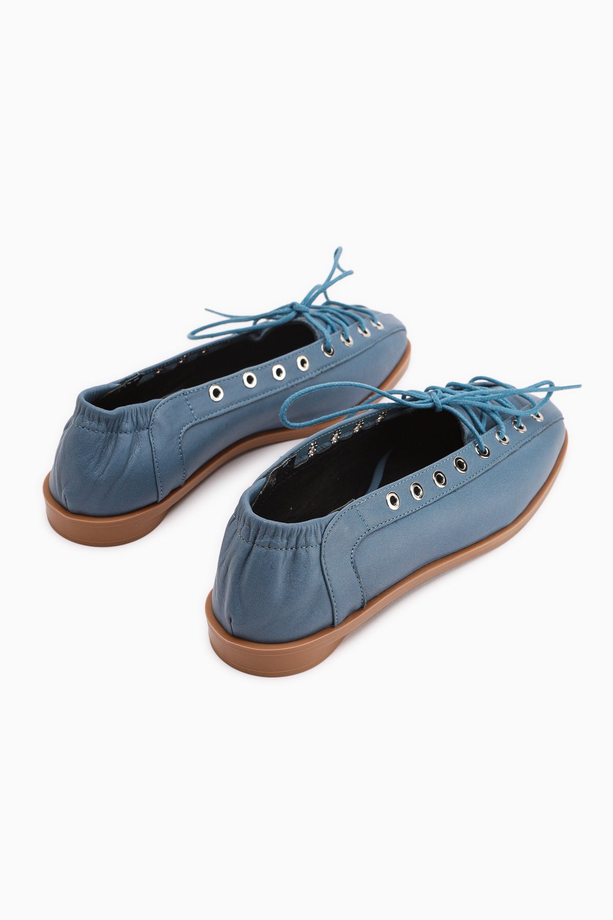 Romy Echtes Leder Blau Schnür Ballerinas