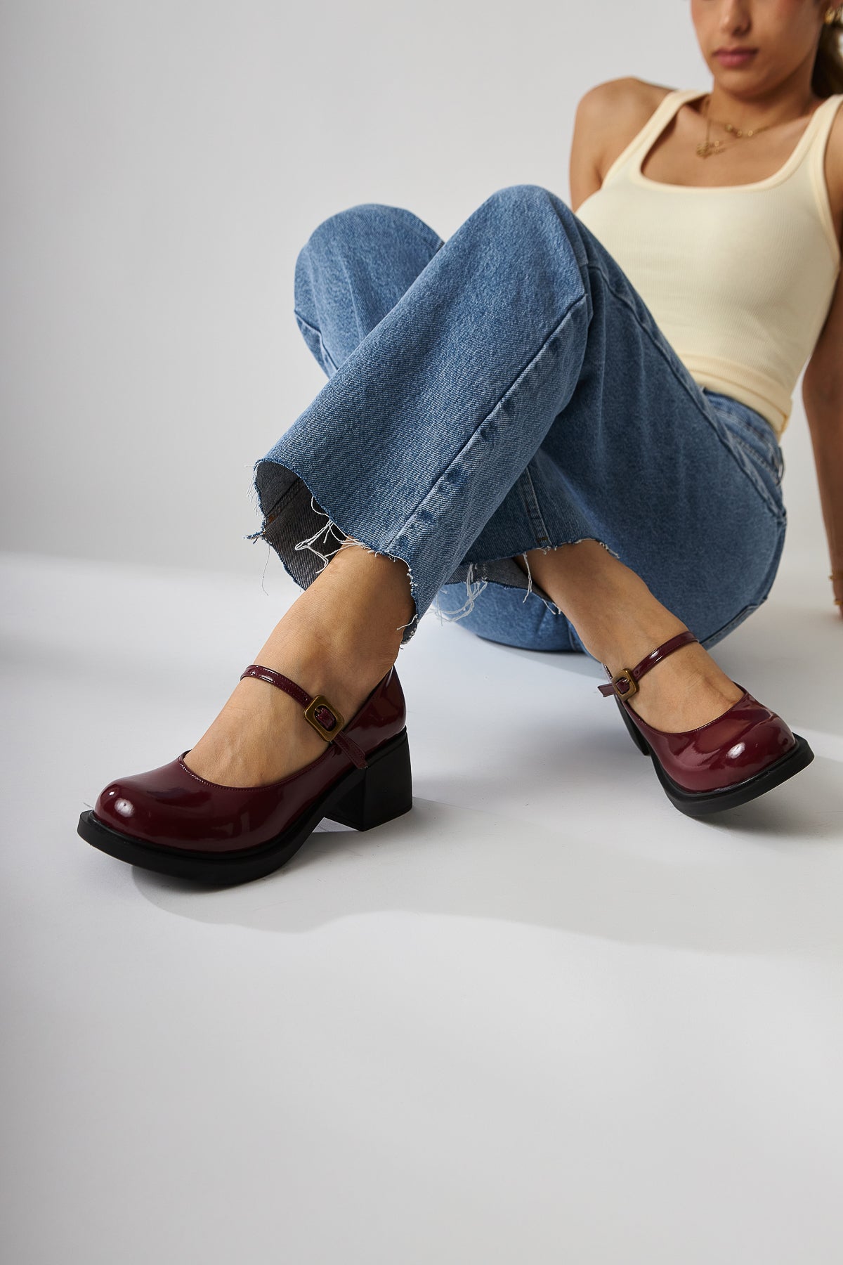 Mirka Damen Bordo Lackriemen Loafer