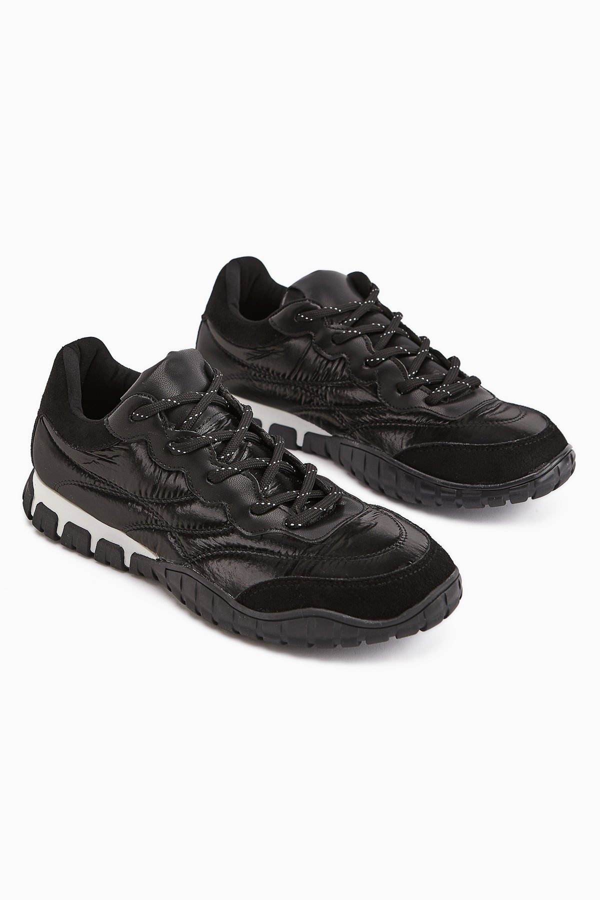 Leen Black Parachute Fabric Women's Sneakers