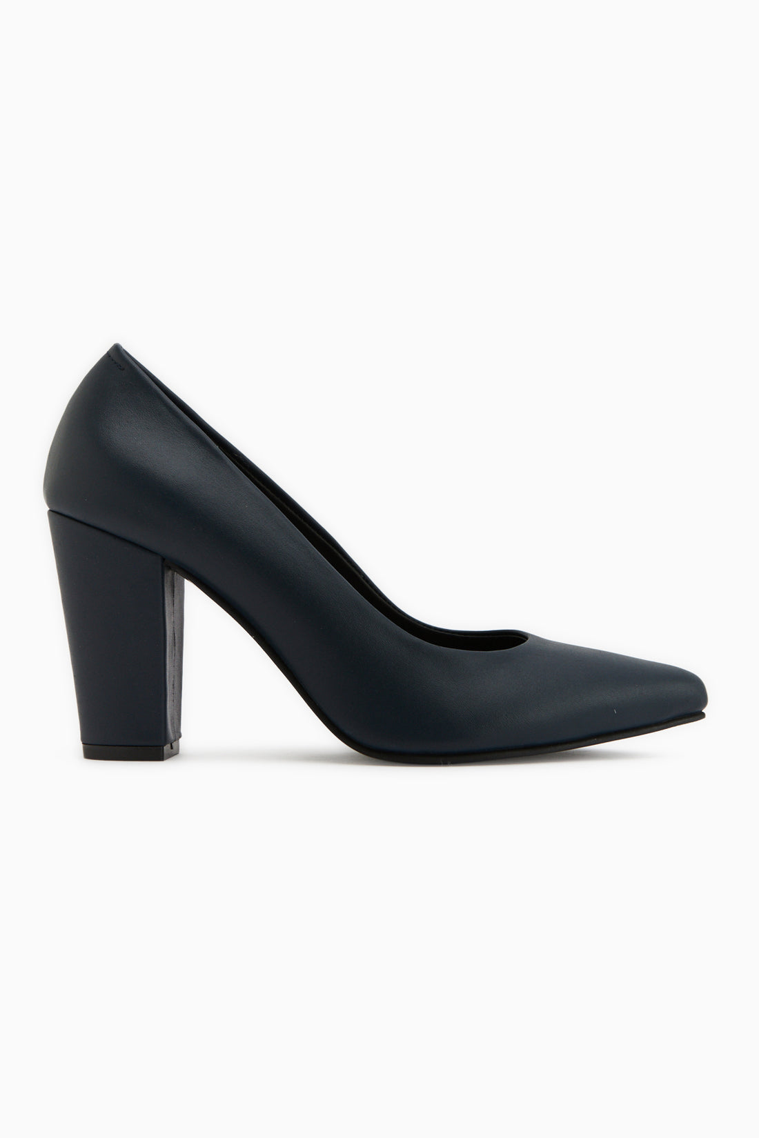 Emily Echtes Leder Marineblau Dick Absatz Damen Schuhe