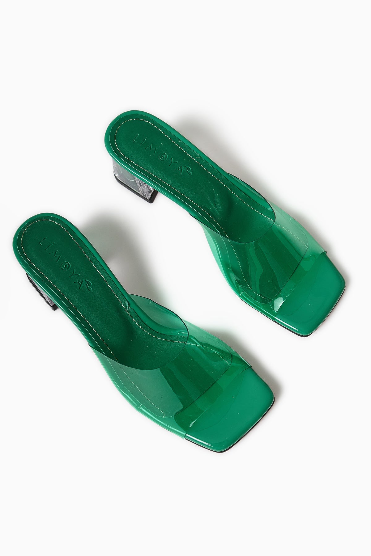 Persa Grün Transparenter Riemen Transparenter Absatz Damen Hausschuhe