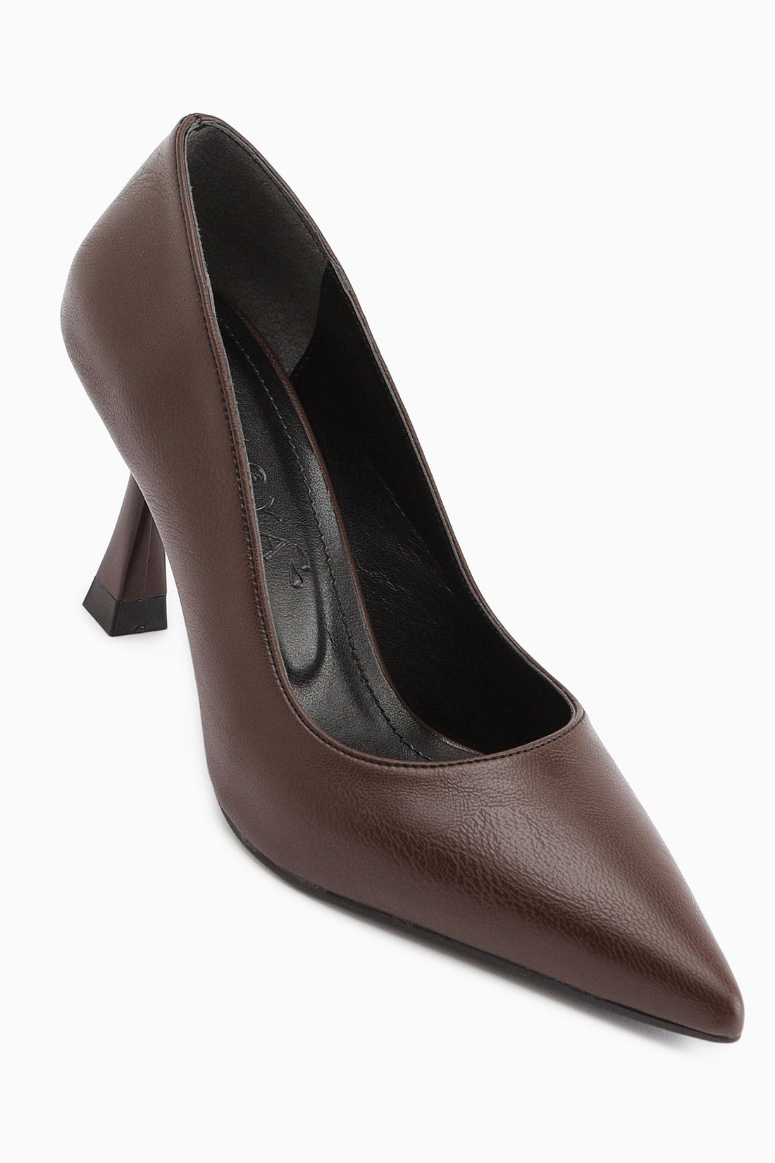 Celestine Coffee Wrinkled Pointed-Toe Stiletto