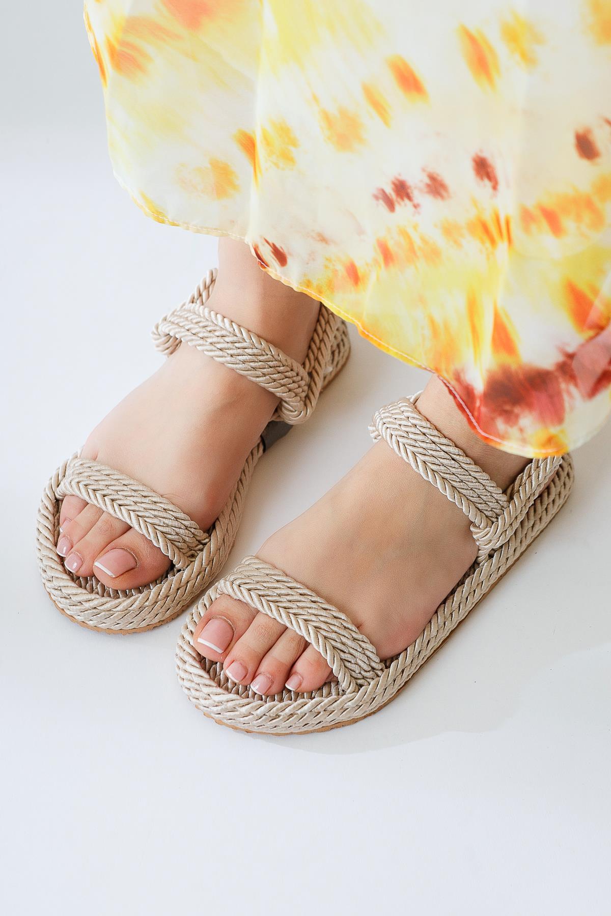 Olivia Basic Nude Seil Sandalen