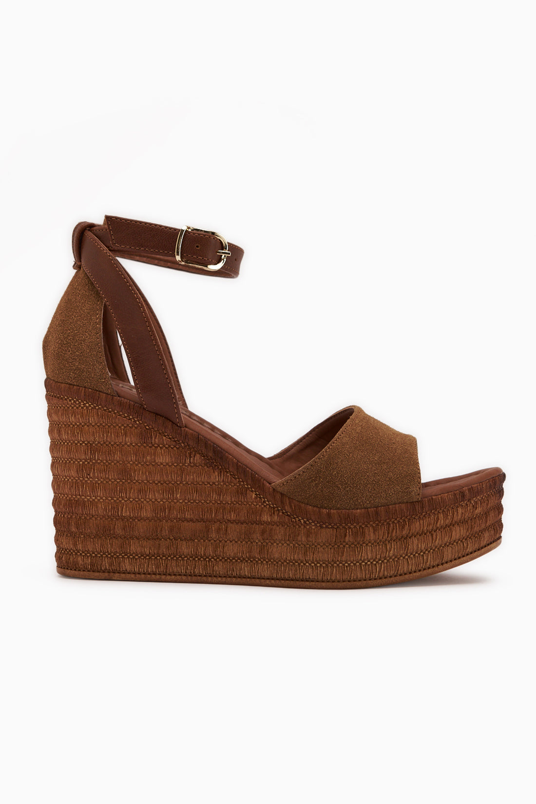 Moni Tan Wildleder Wedge Schnalle Damen Sandale