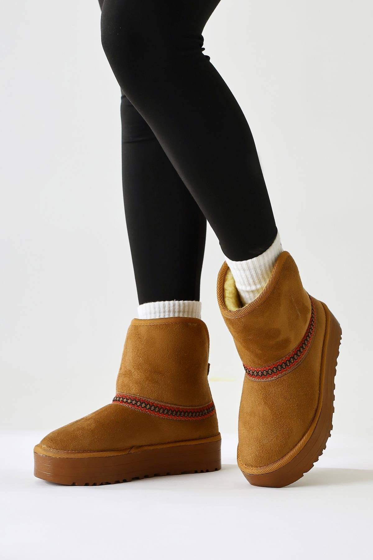 Sin – Cognac Suede Foldable-Cuff Fur-Lined Boot (Women)