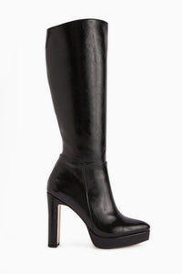 Ariya Black Platform Heeled Zipper Women's Boot