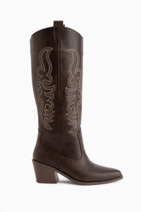 Ronnie Brown Embroidered Detail Western Long Women’s Boots