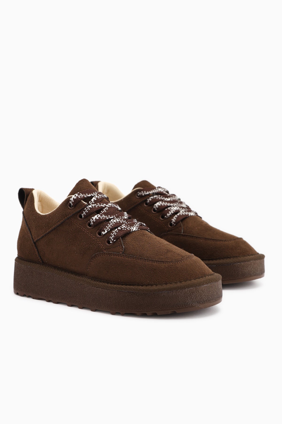 Edle Coffee Suede Lace-Up Women's Boot