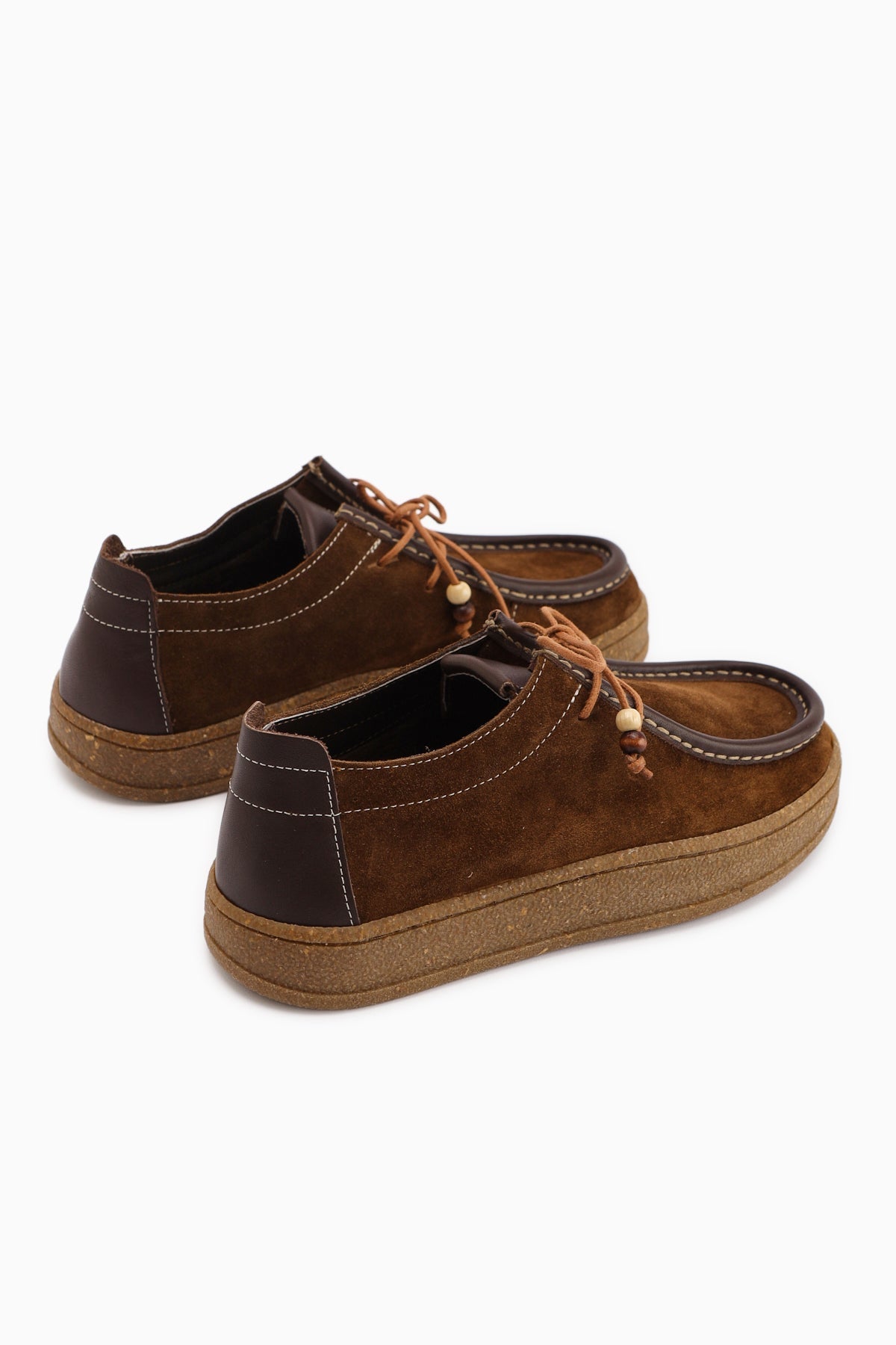 Polin – Braun Echtleder Velours Loafer mit Schnürung (Damen)