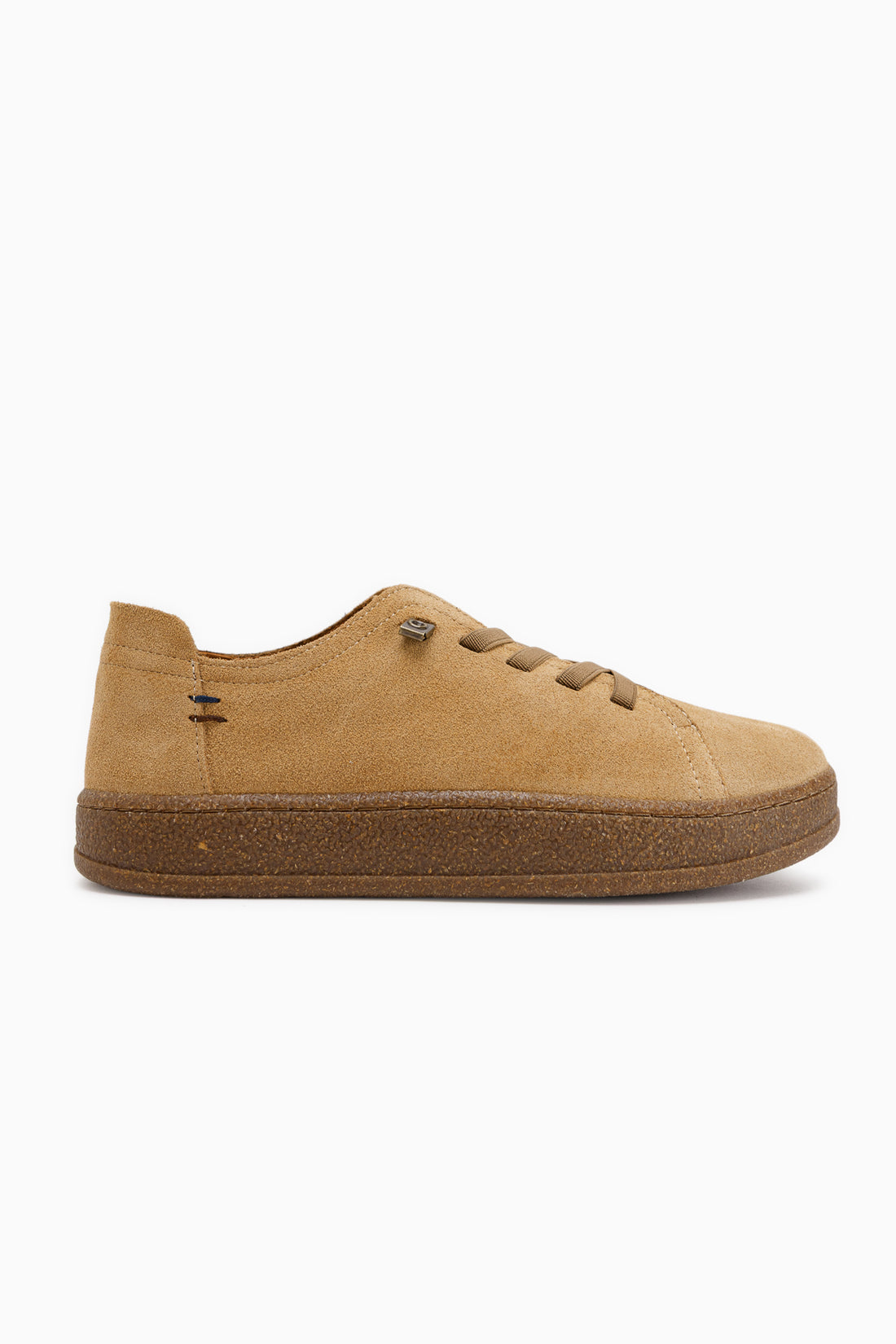 Echtes Leder Camel Wildleder Bequeme Sohle Damen Sneaker