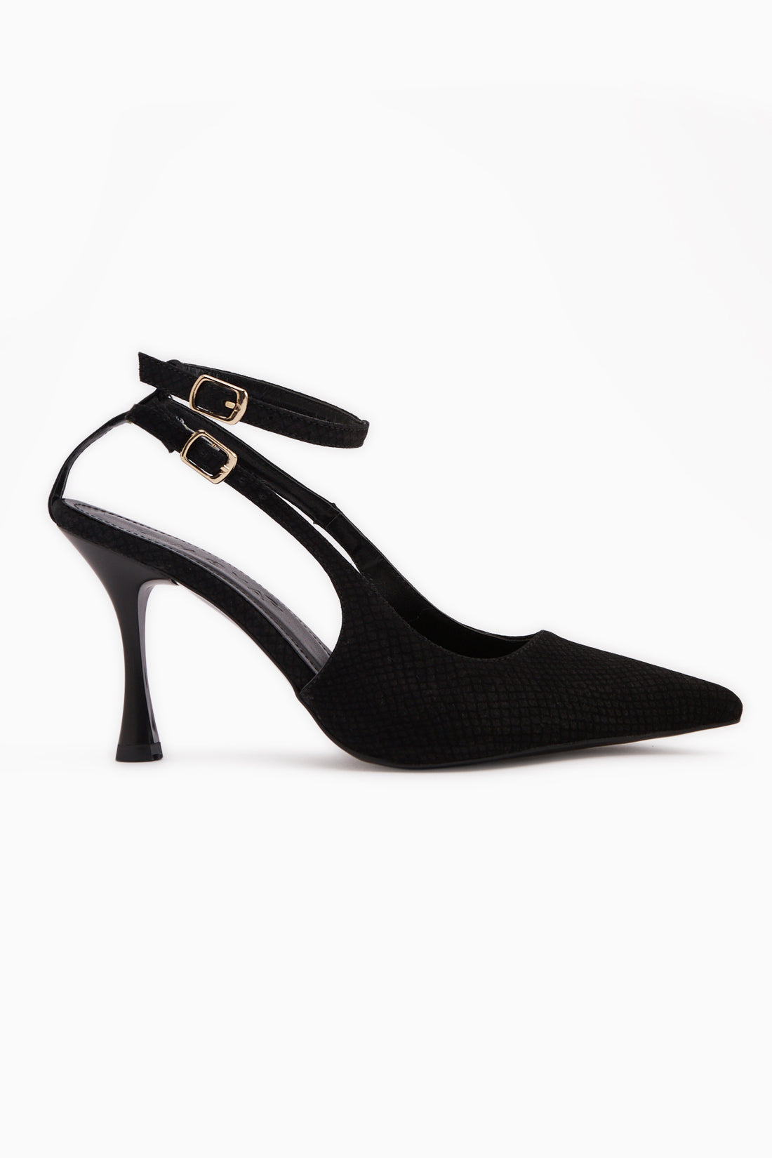 Jamie Schwarz Schlangenmuster Mit Schnalle Damen Absatzschuhe