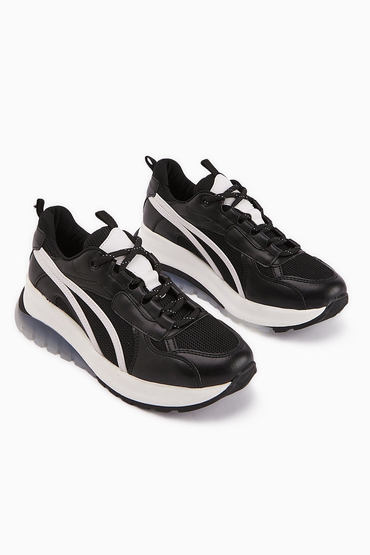 Jillian Black with White Heel Detail Sport Shoes