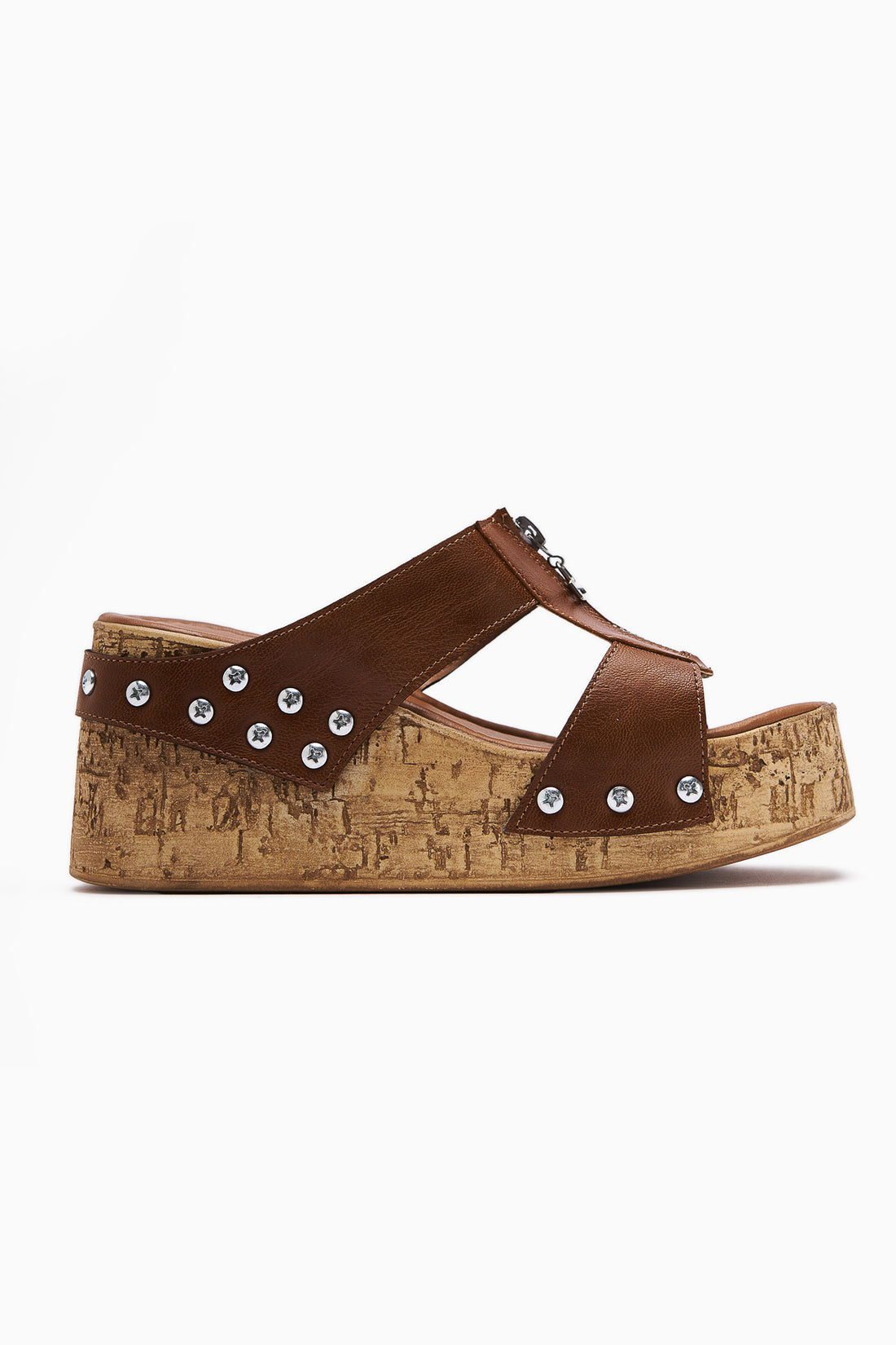 Goldis Brown Screw Detailed Women's Slippers