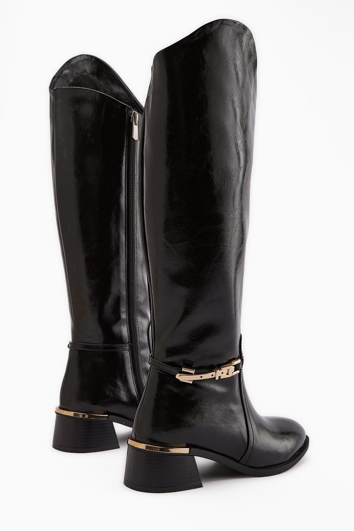 Kamilla Black Buckled Women's Boot