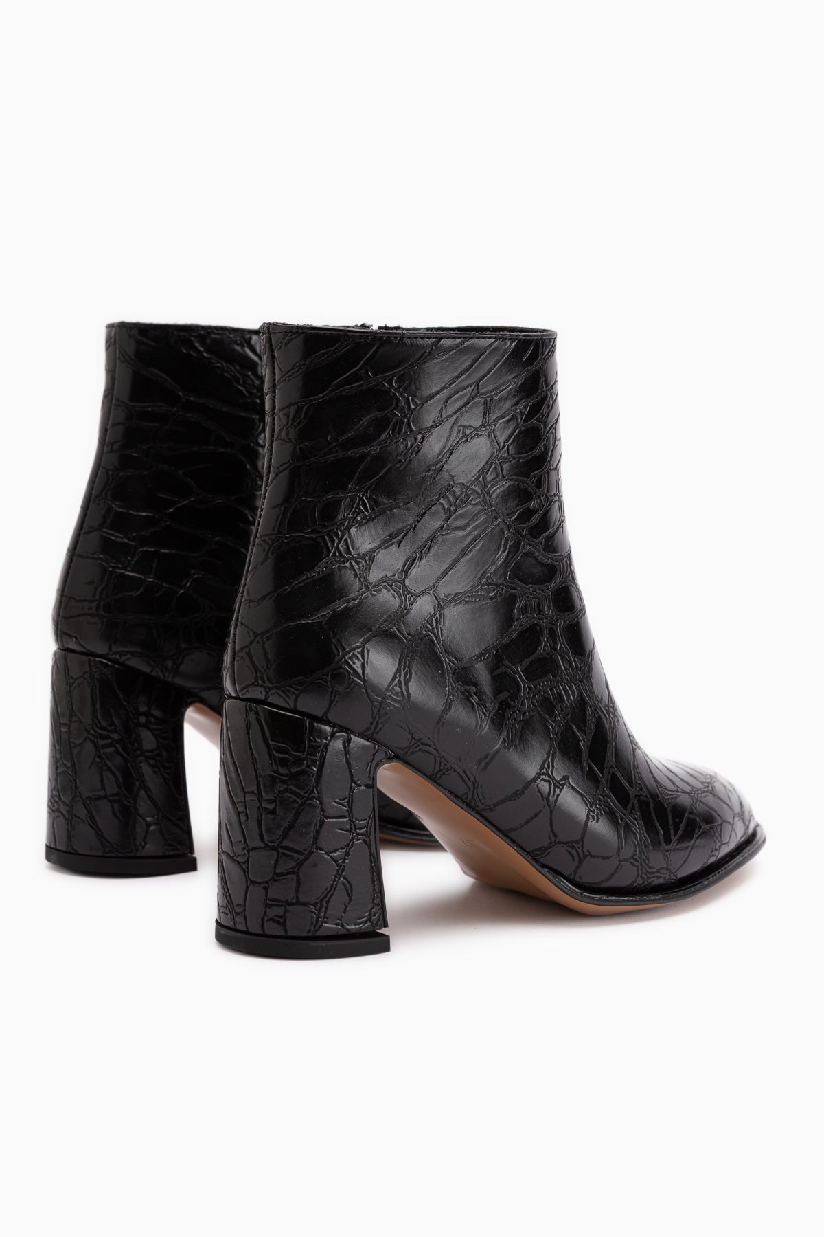 Marion Schwarze Krokodil Muster Damen Stiefel