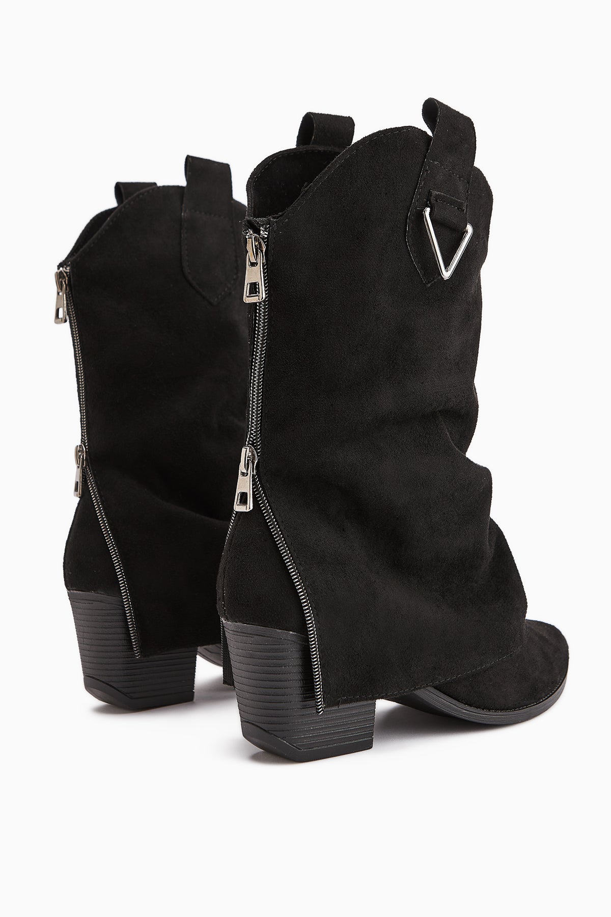 Peggy Black Suede Women's Heeled Western Boot