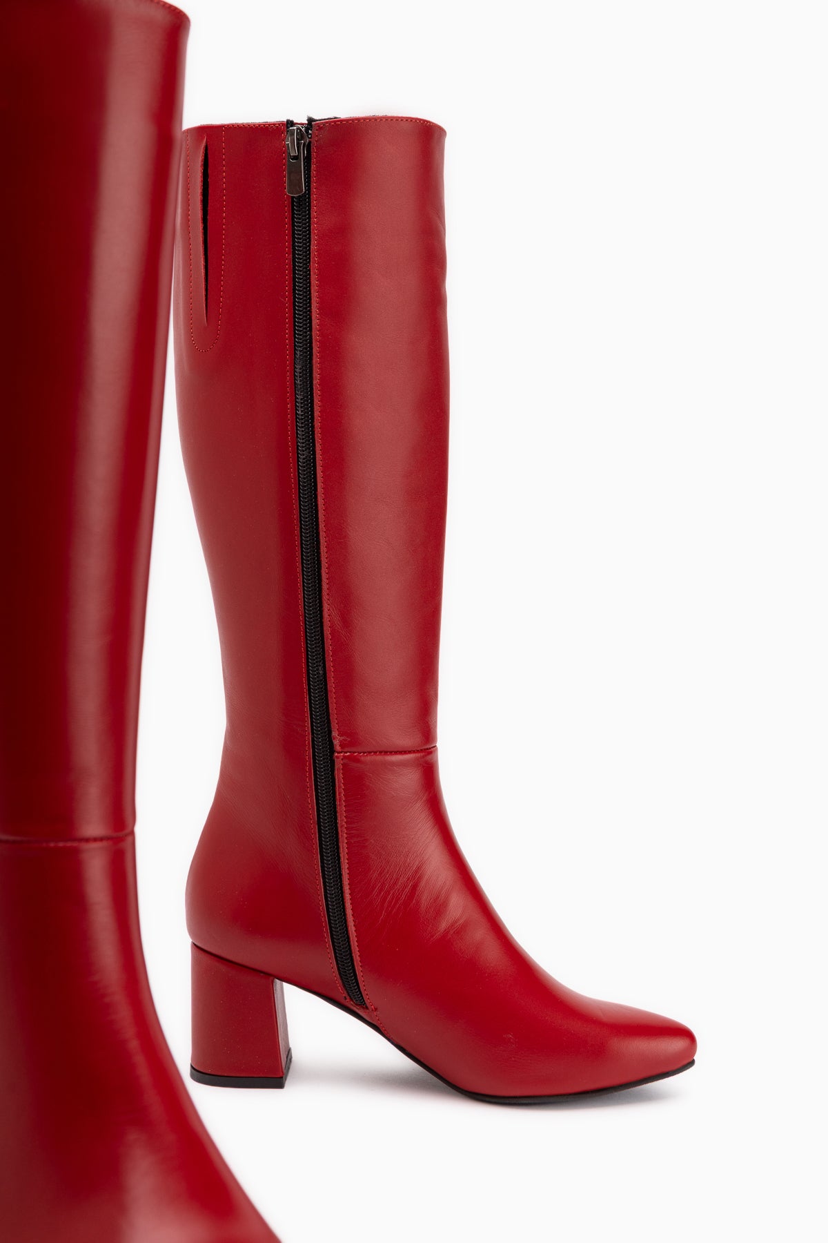 Velma Echtes Leder Rote Absatz Damen Stiefel
