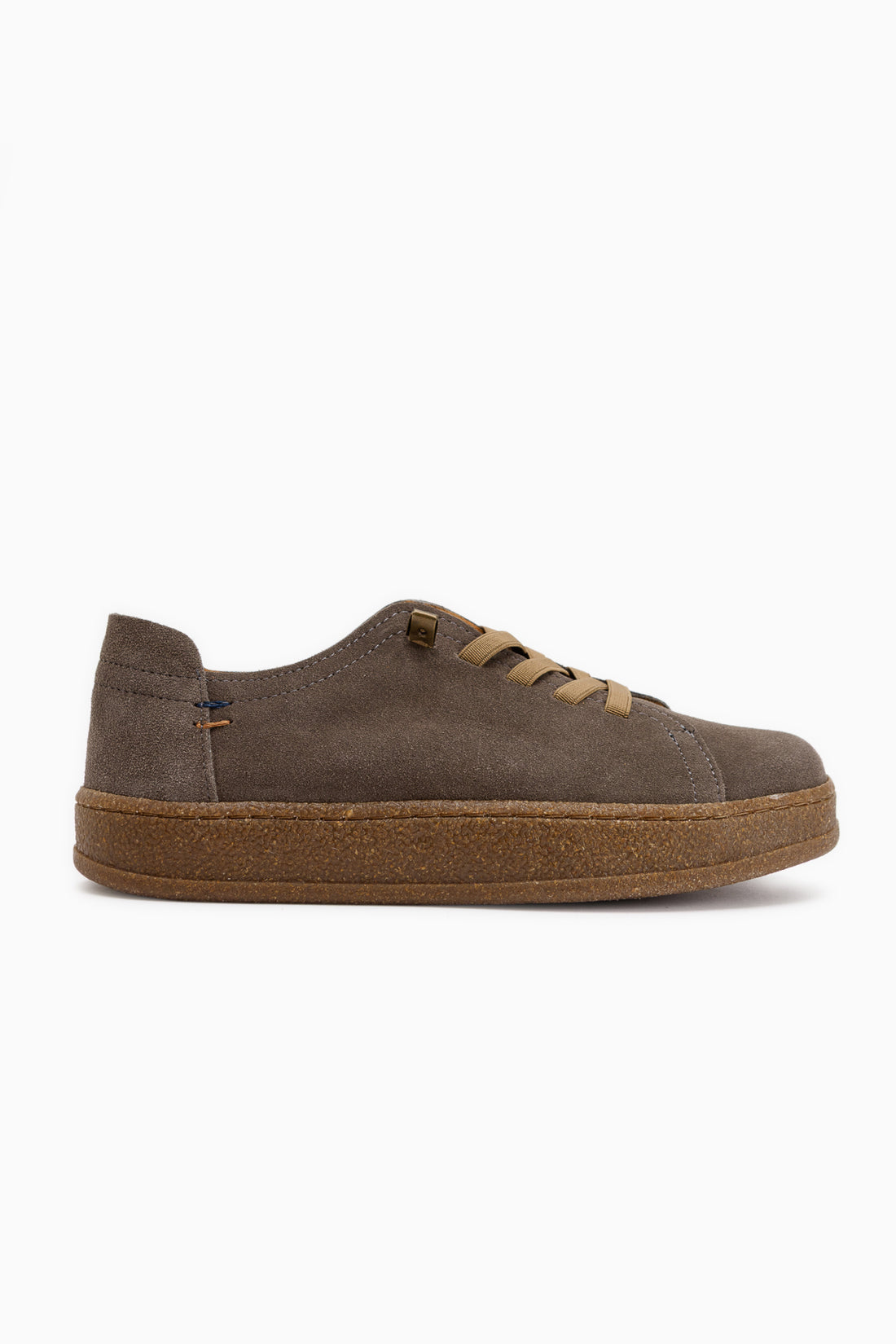 Echtes Leder Grau Wildleder Bequeme Sohle Damen Sneaker