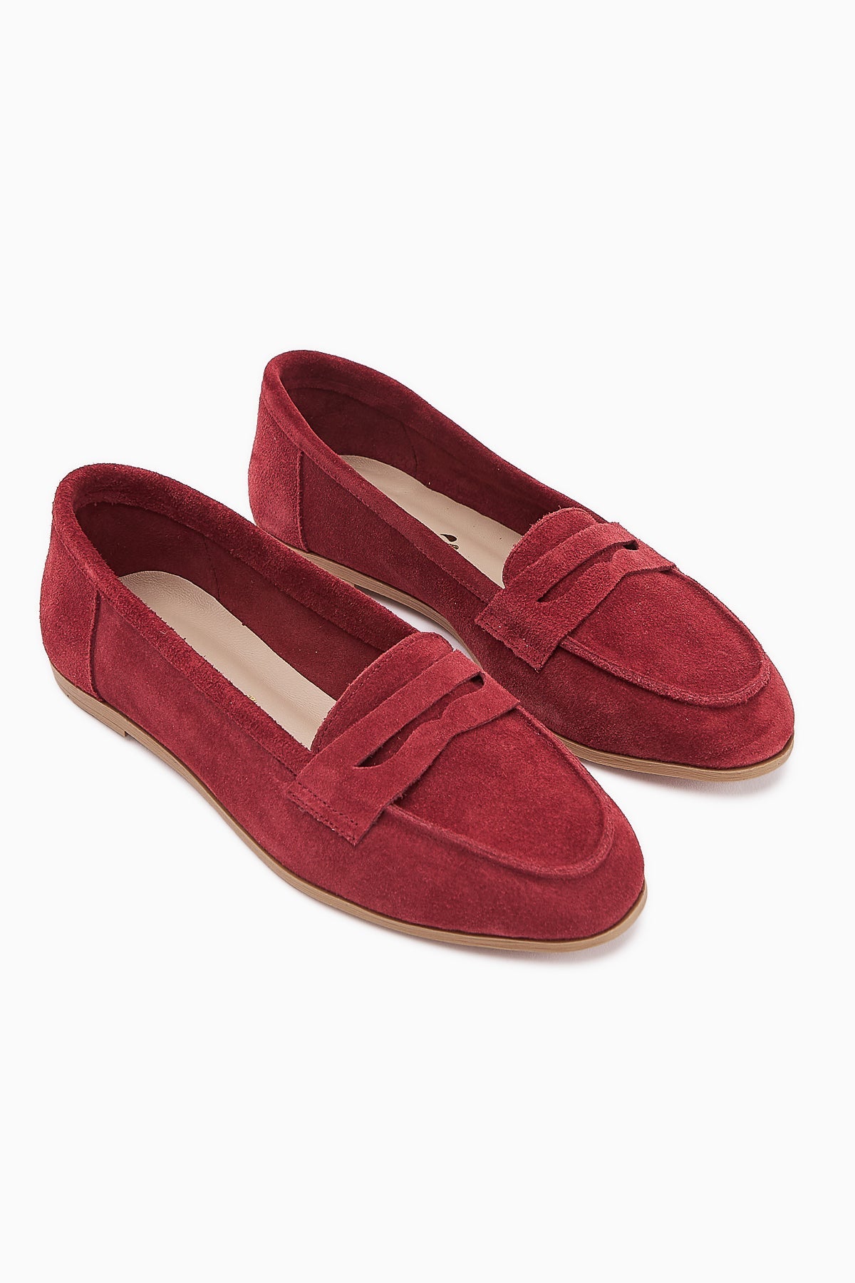 Solina Genuine Leather Burgundy Moccasin Shoes - Comfortable Daily Loafers
