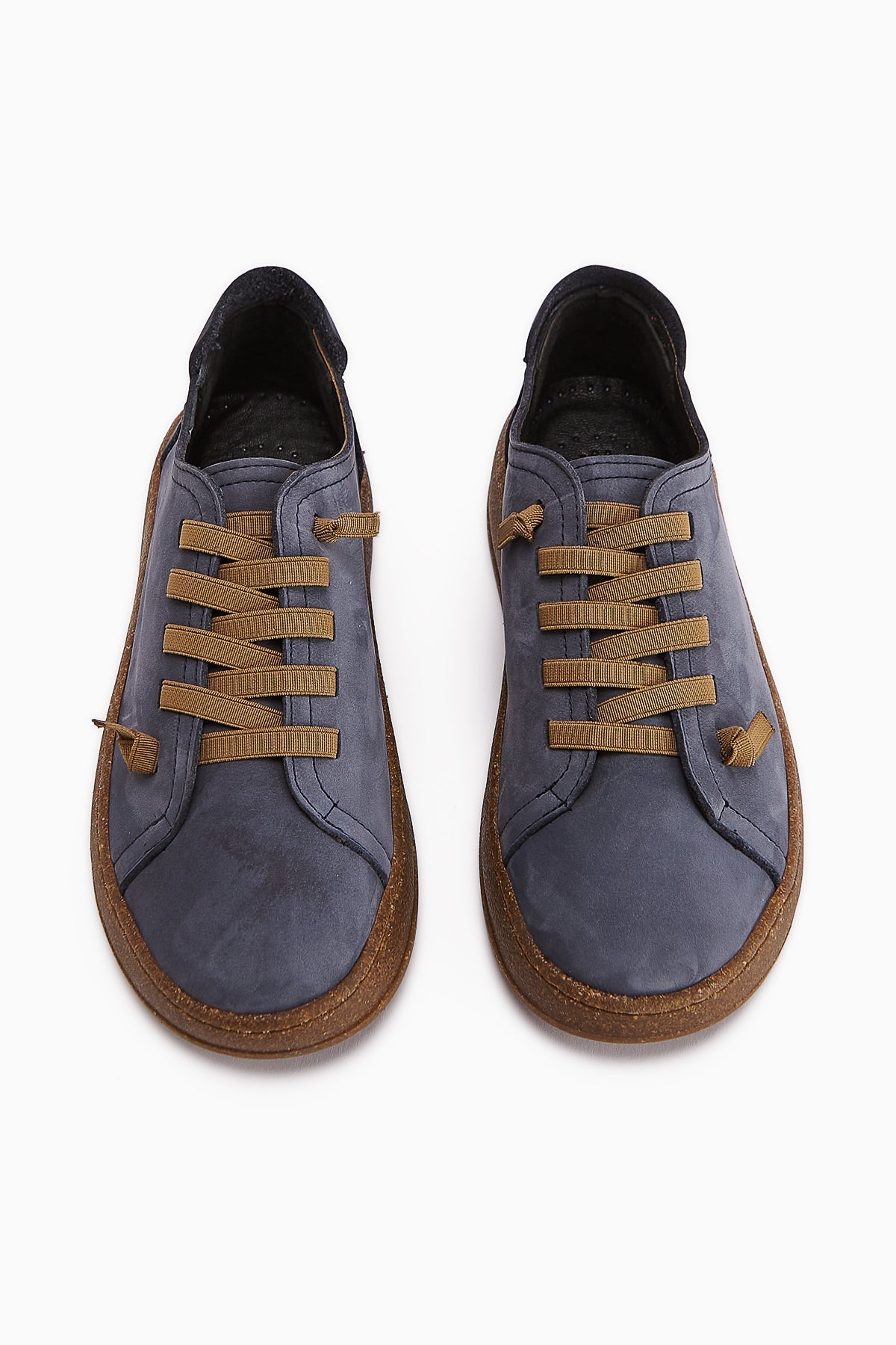 Judi Genuine Leather Blue Comfort Sole Women's Sneakers