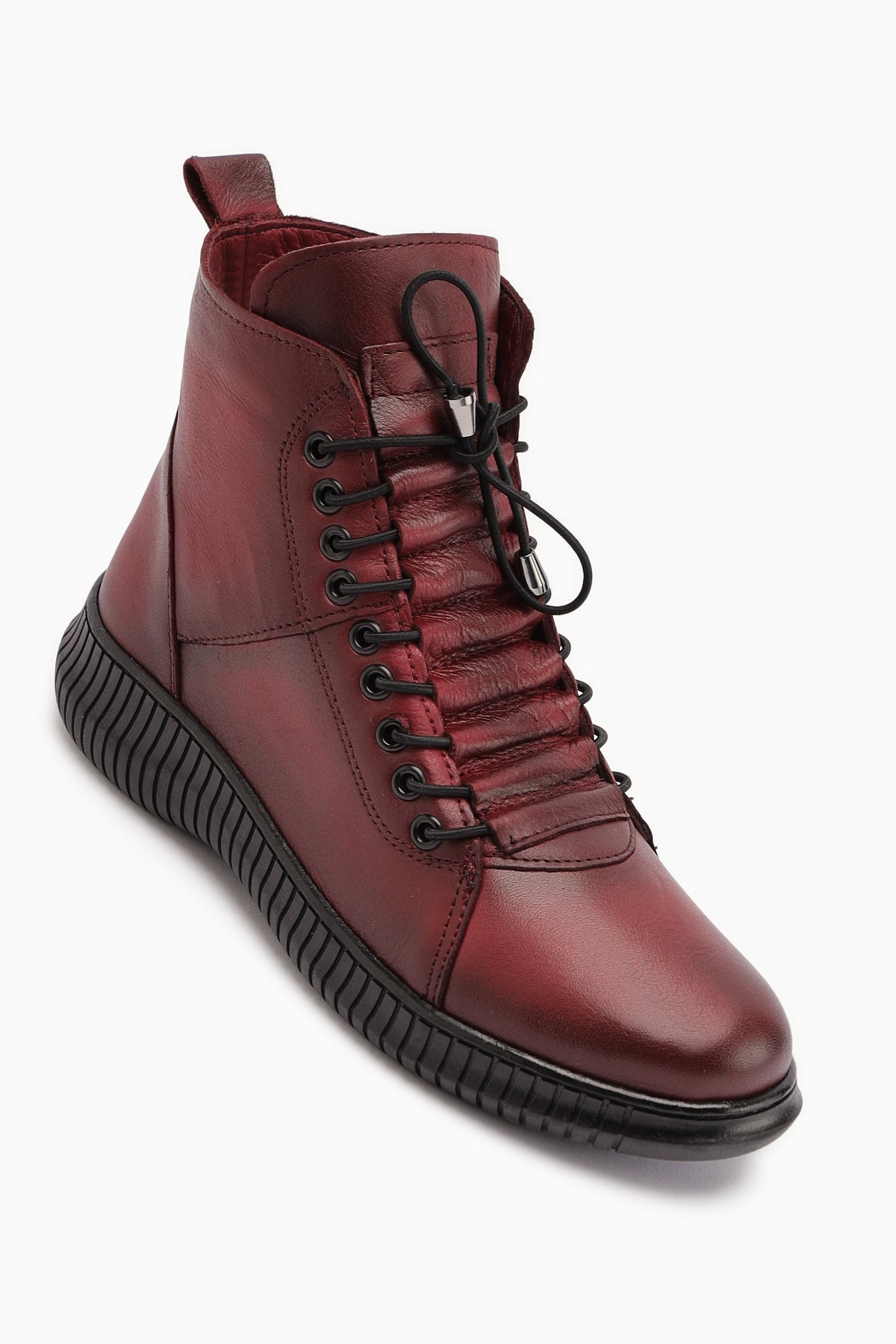 Jina – Burgunder [Echtleder] Stiefelette mit Schnürung (Damen)