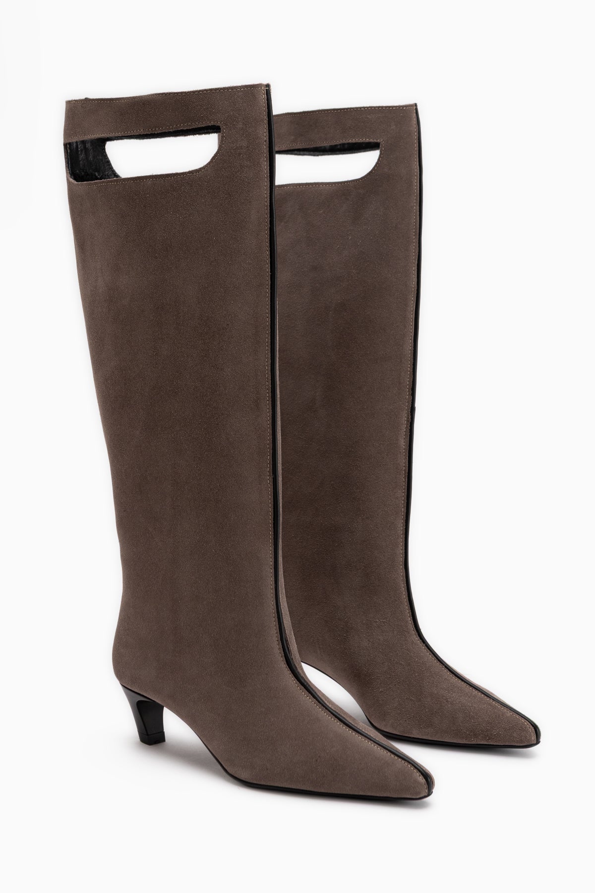 Gena Echtes Leder Mink Wildleder Kurze Absatz Damen Stiefel
