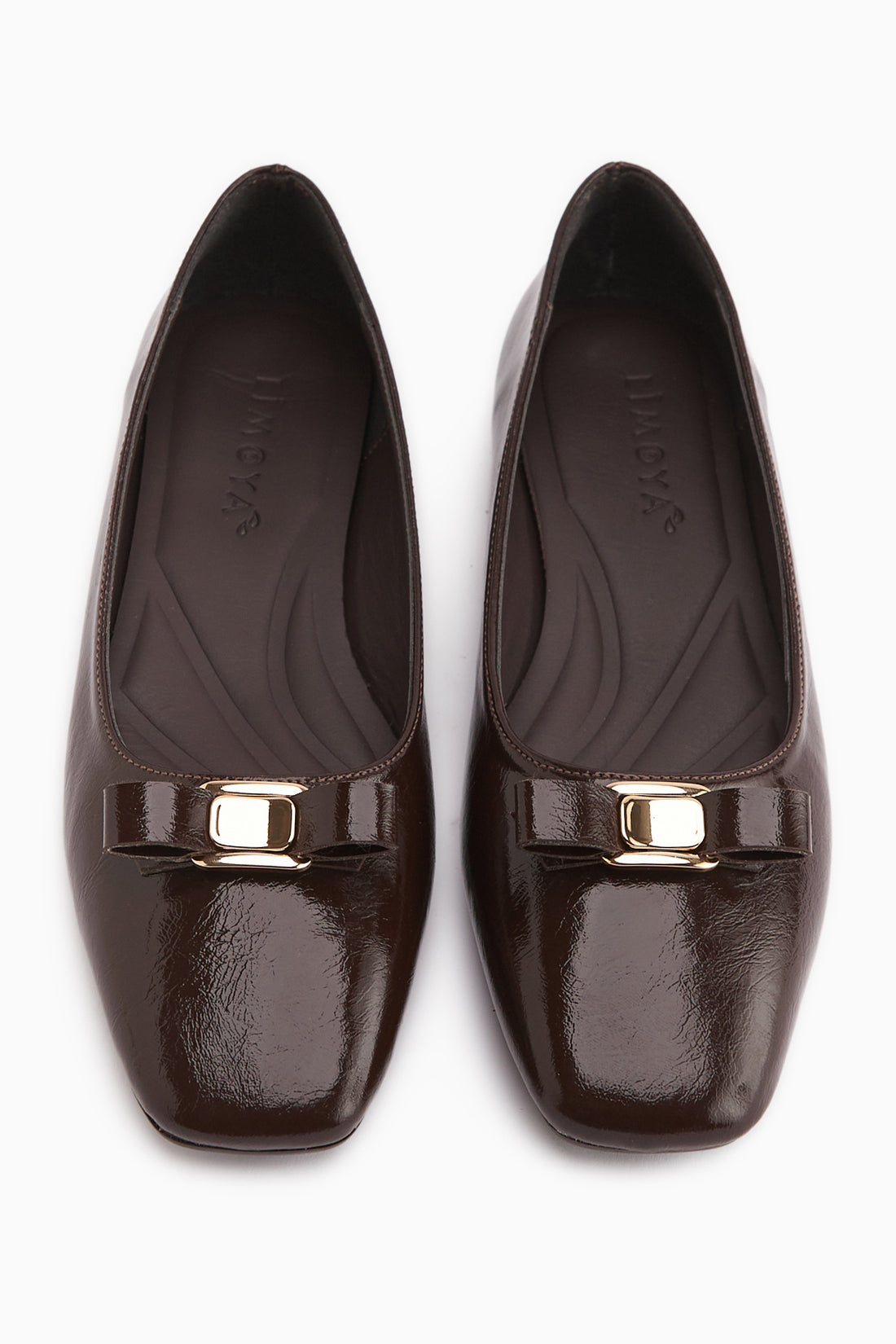 Darin Braun Schleifen Detail Damen Ballerinas