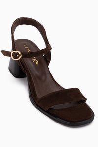 Lucia Echtes Leder Braun Wildleder Absatz Damen Sandale