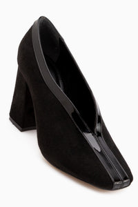Conny Schwarz Wildleder Quadratzehen Damen Absatzschuhe