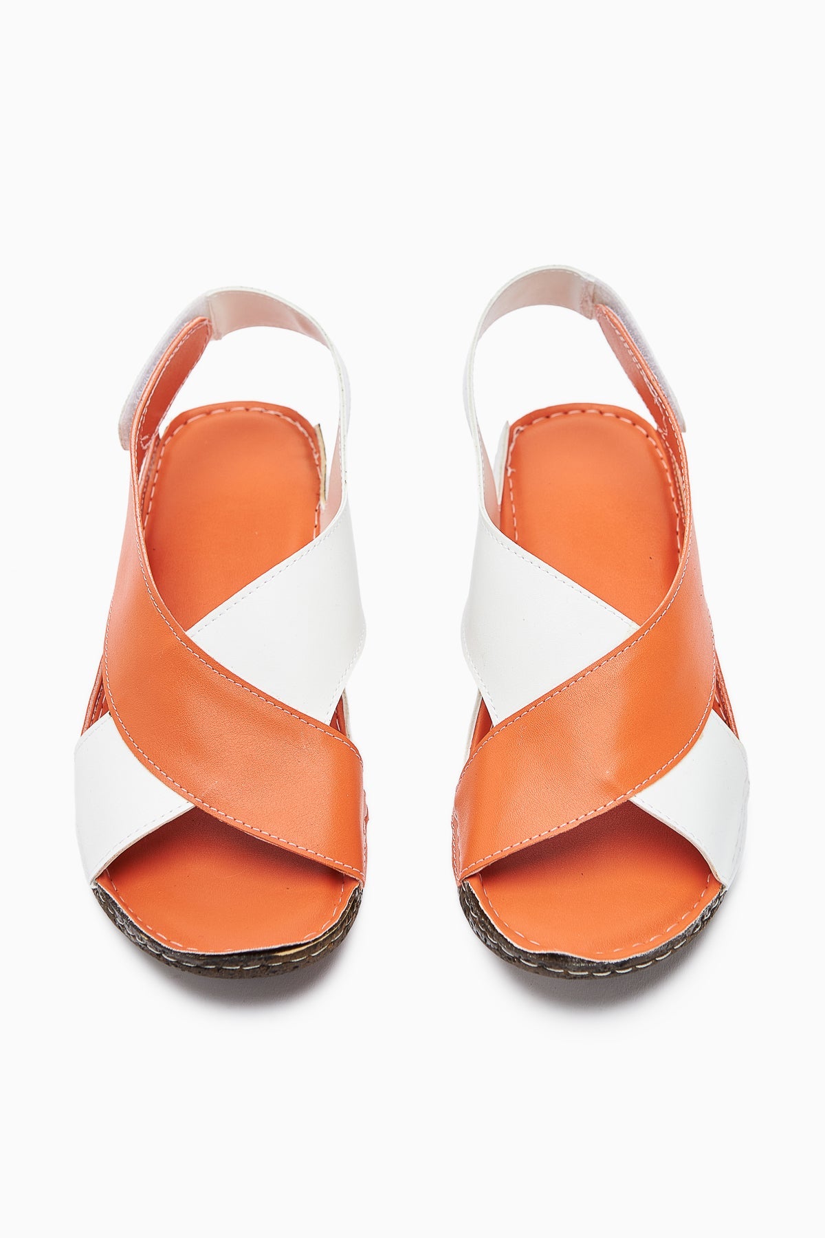 Margit Orange Kreuzriemen Damen Komfort Sandalen