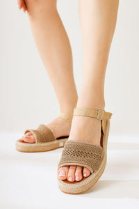 Svetlana Mink Stone Knitted Strappy Sandals
