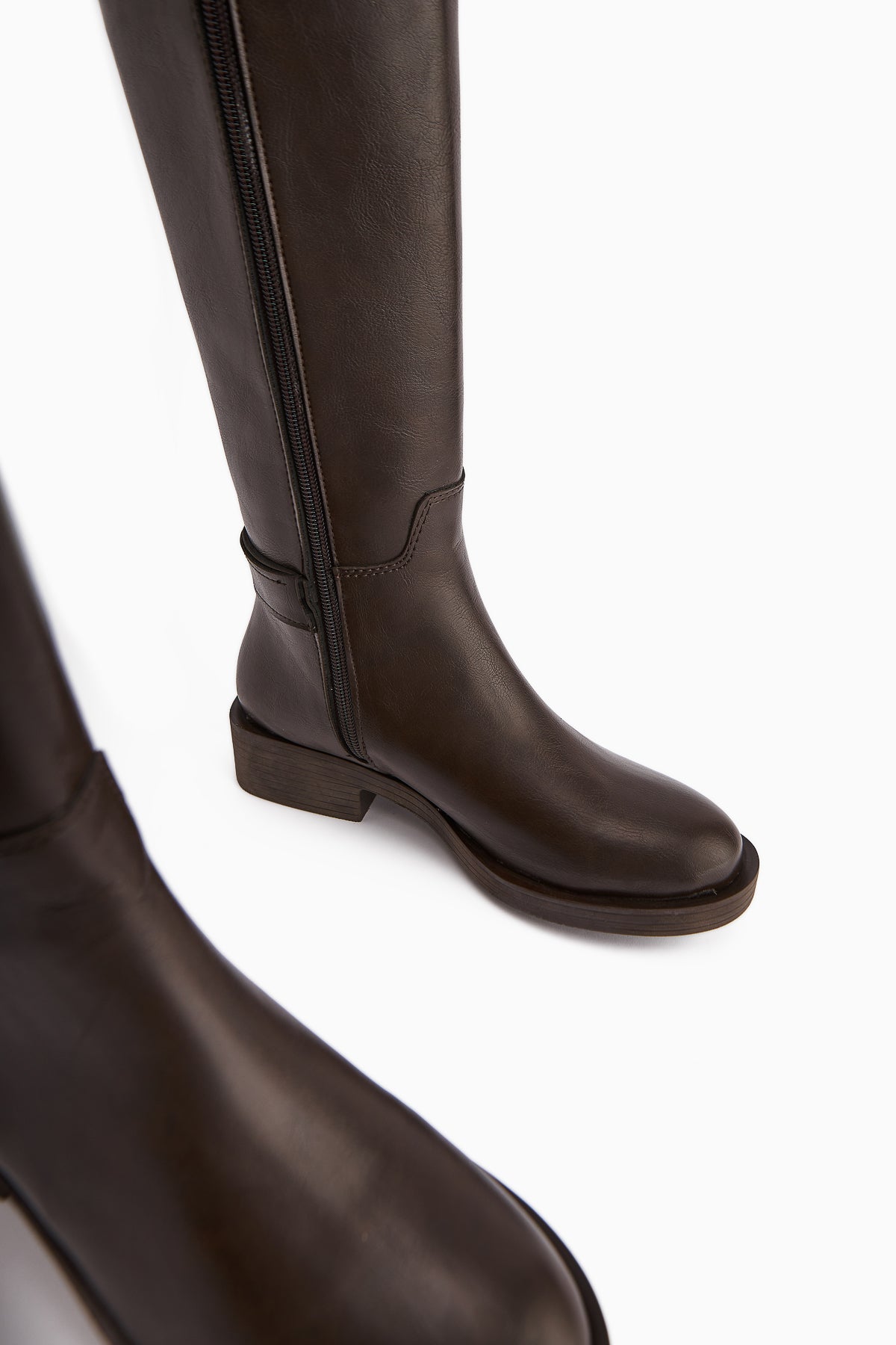 Becky Brown Buckled High Platform Women's Boot