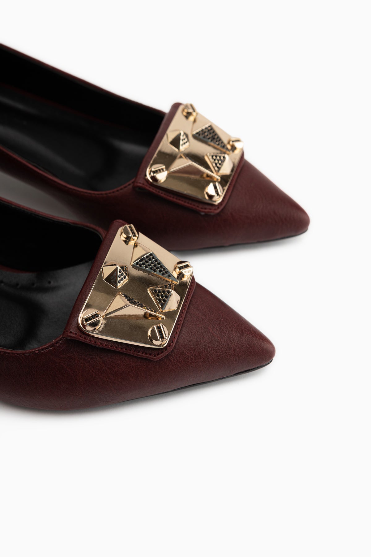 Juliet Bordeaux Schnalle Kurzabsatz Damen Schuhe