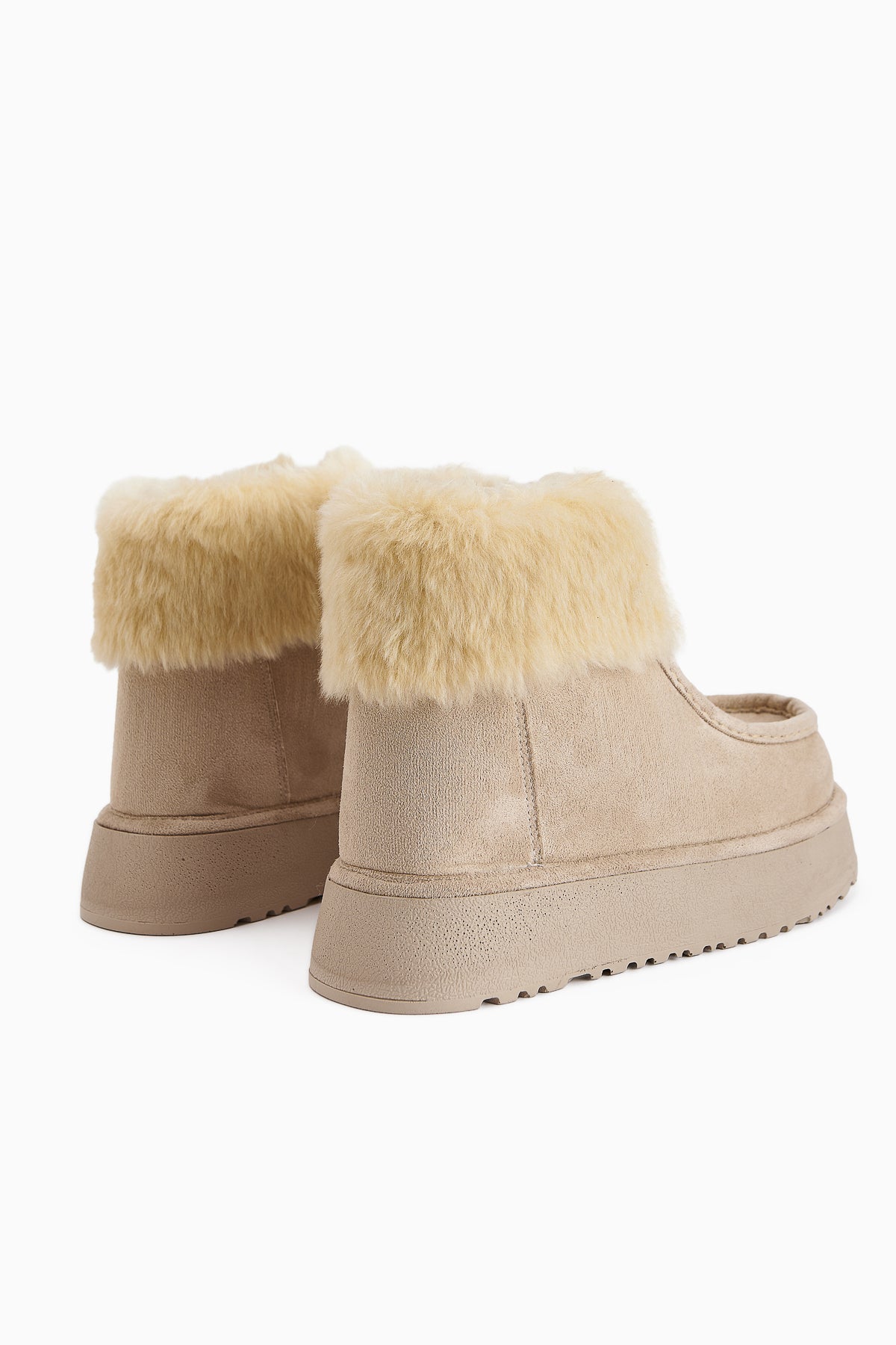 Erva Beige Suede Fur Women's Boot