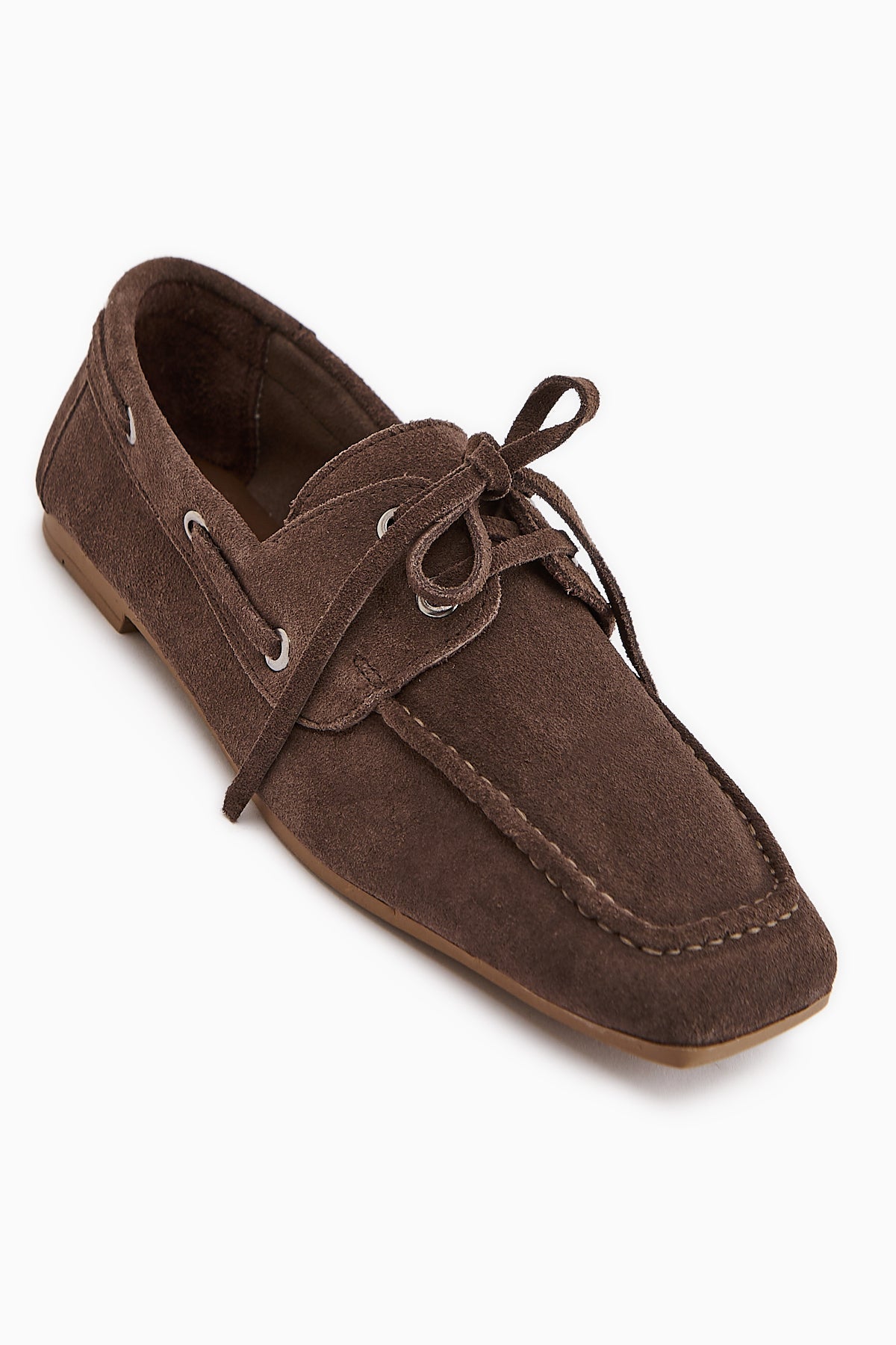 Arian Genuine Leather Mink Suede Lace-up Moccasin Daily Loafer Women's Shoe