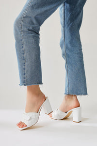 Prisha White Stud Detail Patterned High Heel Shoes