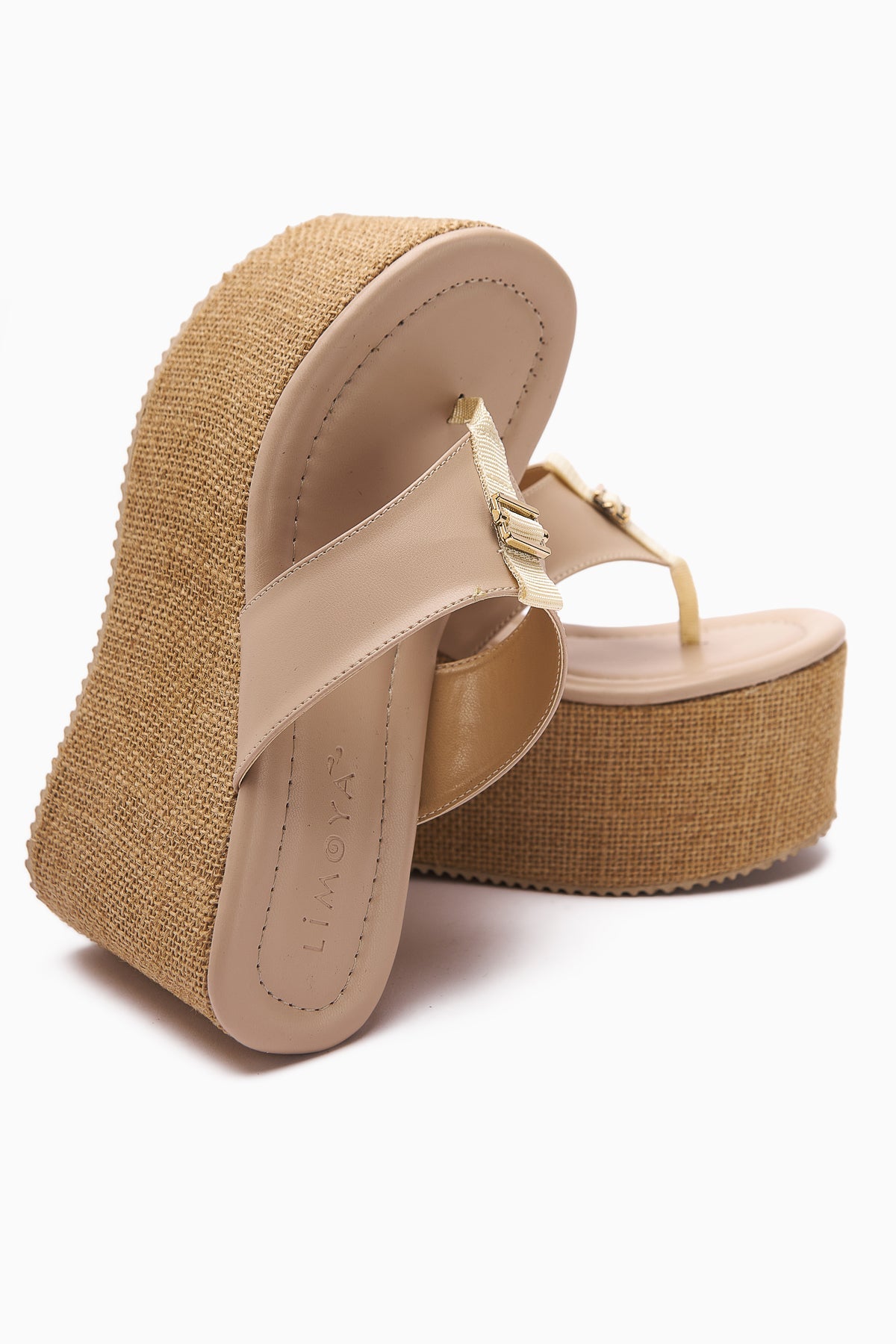 Tania Schwarze Zehensteg Strohsohle Keilabsatz Damen Hausschuhe