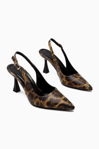 Zamira Leopard Print Closed Toe Women’s Heeled Shoes