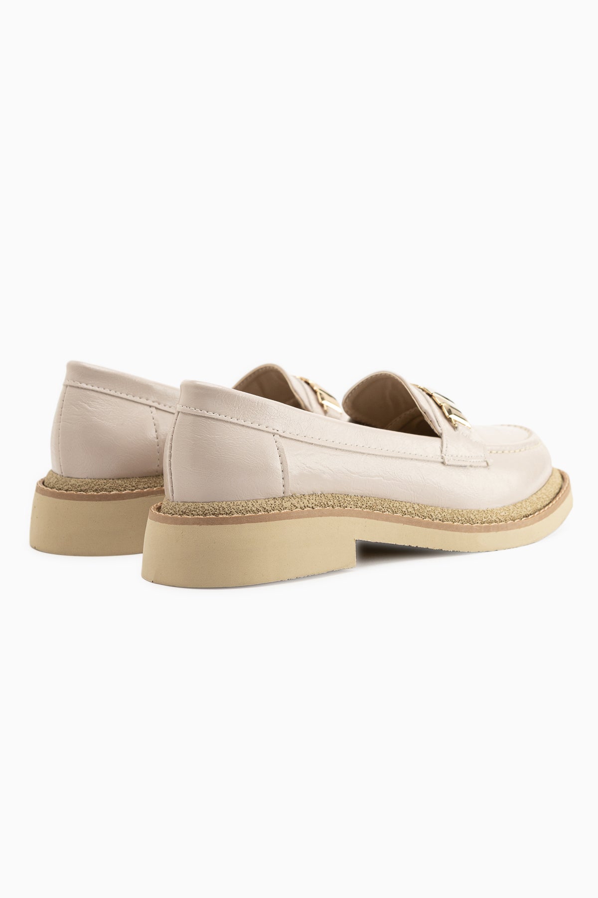 Maribel Beige Accessoire Detail Damen Loafer Alltagsschuhe