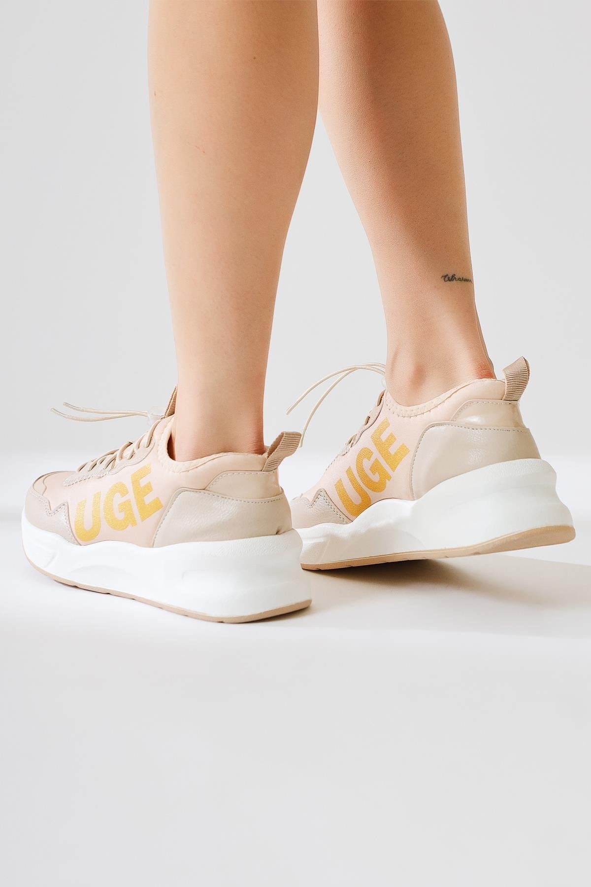 Mintra Nude Scuba Stoff Sneakers