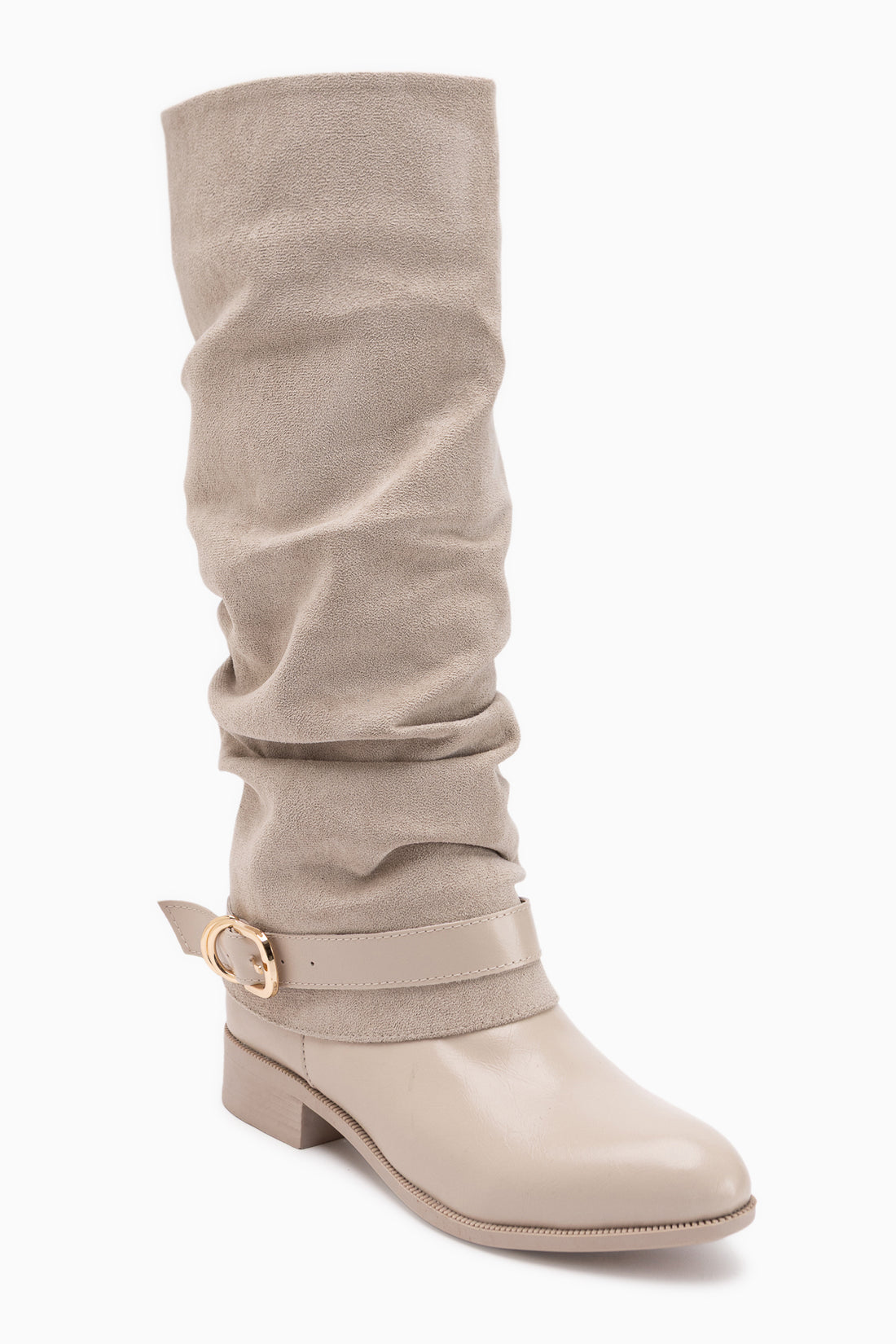 Raine Beige Wildleder Schnallen Damen Stiefel
