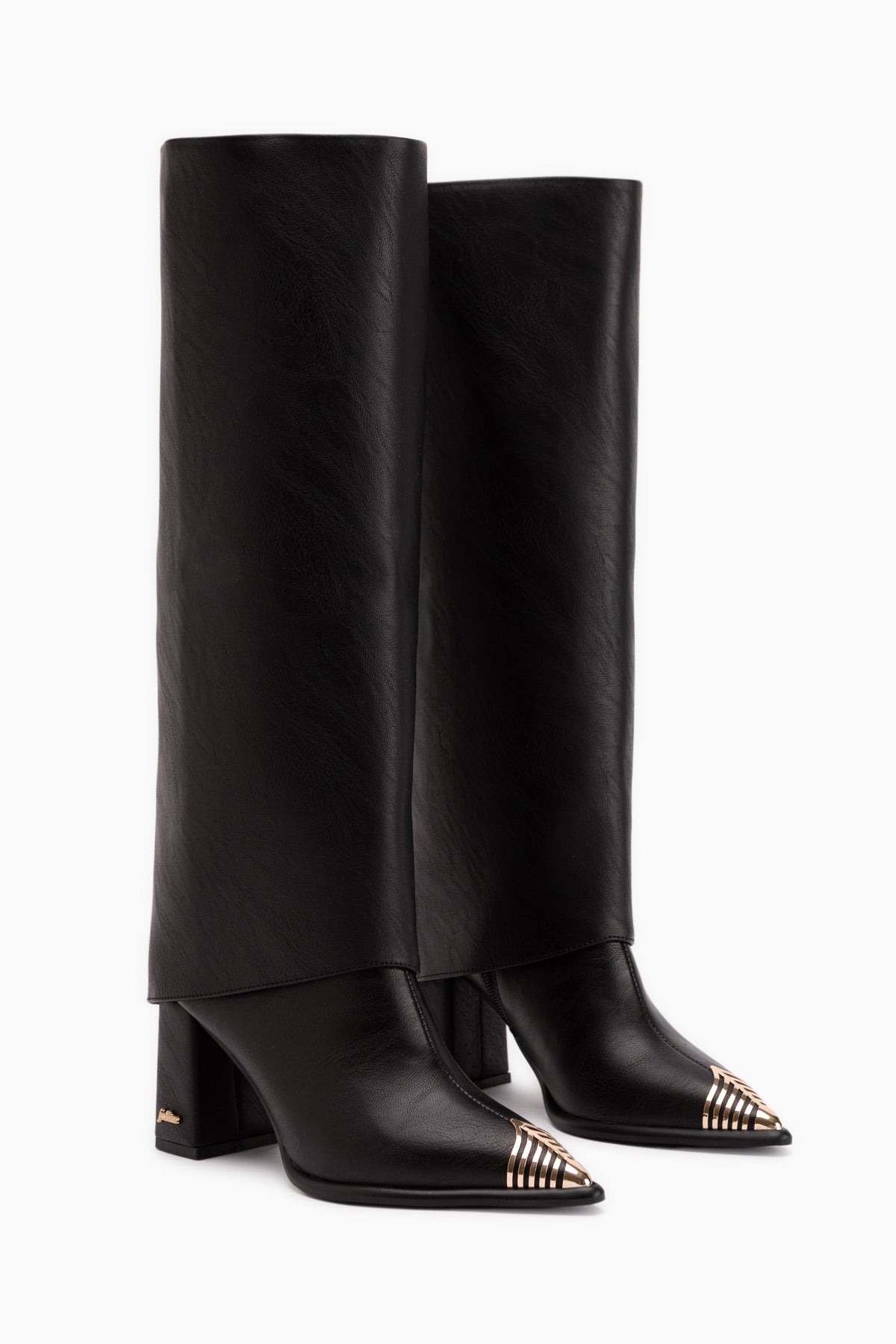 Lacy Schwarz Abnehmbarer Schaft 2-in-1 Damen Absatzstiefel & Knöchelstiefel