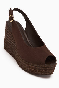 Caty Braun Wildleder Wedge Damen Sandale